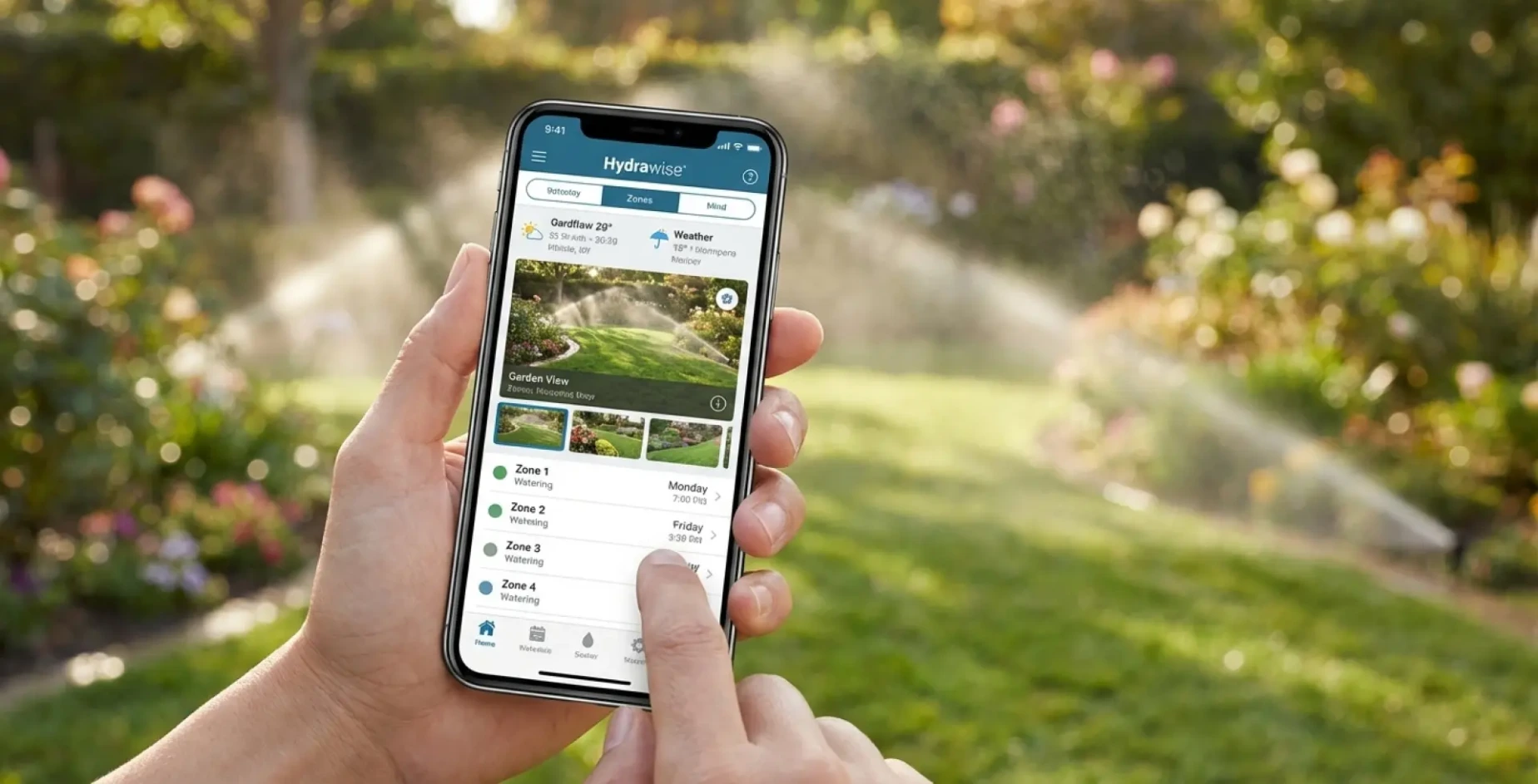 Hunter Hydrawise App auf dem Smartphone – Gartenbewässerung intelligent steuern und Wasser sparen